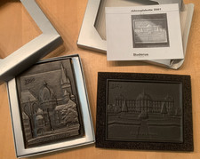 Buderus Kunstguss Plakette Relief 2 Jahresplaketten 2000, 2001