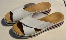 Rieker Damen Pantolette / Sandalen Größe 43 Weiß Hausschuhe