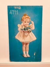 4711 Vintage Werbetafel – Mädchen mit Korb – 50er Reklame Pappe Retro