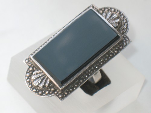 Art deco silber ring - silber, großer