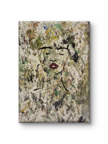 Abstract woman face impasto - abstract,