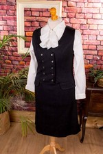 Vintage orig 60er 70er Schlagerkleid schwarz Taschen Disco Kleid 42