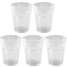 5x Kunststoffbecher Weiss