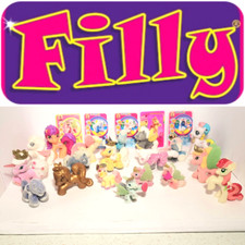 19x Dracco Filly Pferde, Gold Pony Einhorn m. + oh. Flügel Figur horse vintage
