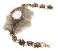 Damen Uhr Granat echt Gold 585