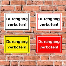 Schild - Durchgang verboten! - in 4 Größen - S00080-115