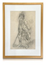 Historische Zeichnung eines uniformierten Mannes – Wirkungskreis Adolph Menzel