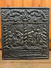 ALTE SCHWERE KAMINPLATTE 62X55 CM GUSSEISEN - ANTIKE OFENPLATTE KAMIN OFEN ANTIK