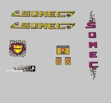 Somec Fahrrad Aufkleber, Aufkleber - gelb und lila Nr. 104