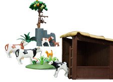 Playmobil Kuh Kalb Stall Bauernhof Set Baum Felsen Nr. 20564