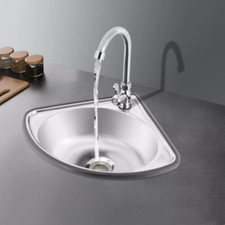 Edelstahl Spülbecken Camping Spüle Waschbecken + Hahn Ablauf Wohnwagen Wohnmobil