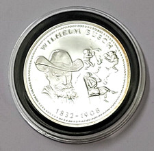 Wilhelm Busch Silber PP punziert Ø30mm Max & Moritz Lehrer Lämpel Witwe Bolte