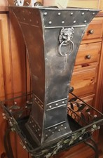 Tolle Antike DEKO Vase Hoch Leicht Metall TrockenBlumen DekoZweige GrauPatiniert