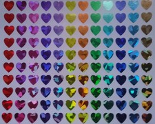 120x HERZEN bunt GLITZER