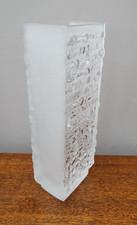 Vase Blumenvase Glas Blockglas 70er Vintage Glaskunst Designerstück Brutalist