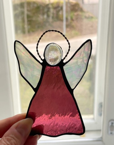 Handgefertigter buntglas engel - buntglas,