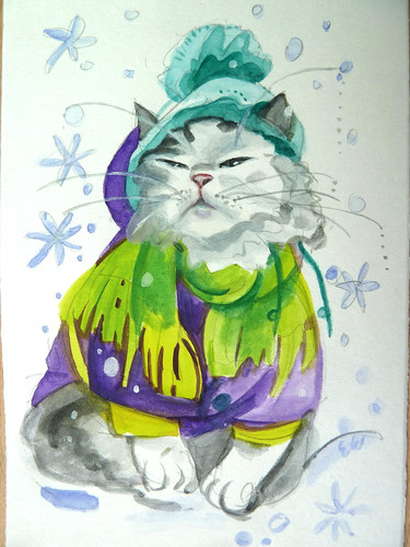 Aquarell bild katze original - bild,