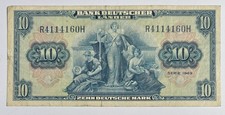 10 Deutsche Mark 1949 - Bank Deutscher Länder - Ros.258 (BRD-4) - Erhaltung VF