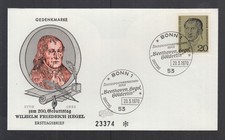 BRD FDC/Brief 1970  - Georg Wilhelm Friedrich Hegel war ein deutscher Philosoph