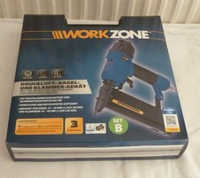 Workzone Drucklufttacker Druckluftnagler Klammergerät 2in1 Nagler Nagelpistole