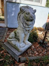 GARTENFIGUR, STEINFIGUR, STEIN SKULPTUR LÖWE etwa 65cm MASSIV, FROSTFEST