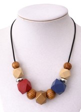 Statement Kette Holzperlen