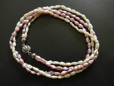 Kette aus Perlen 2 Reihig mit Silberverschl.835.länge -ca 40,0cm