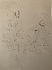 Gravur Porträt Skelett Leonor