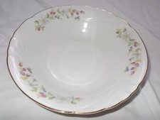 Schüssel  Blumenmotiv Goldrand Porzellan Crown Regent Made in Romania Ø ca. 23,5