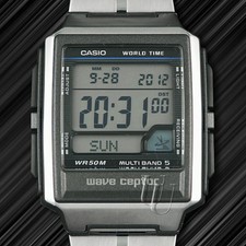  Moderne CASIO FUNKUHR, Alarm, Weltzeit, digital, WV-59RD, Funk,Illuminator