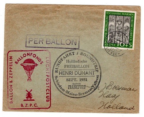 Zeppelin flugpost 1951 - flugpost,