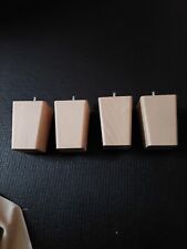 4 Möbelfüsse, Sofafüsse, Vierkant,Holz, Buche natur 70x100 mm