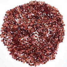 6 einzelne echte Granat, garnet rund round facet, ca 1,9 mm orange-brown a4