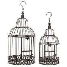 Deko-Vogelkäfig braun rund Pflanzkäfig Dekokäfig für Blumen Kerzen Dekoration