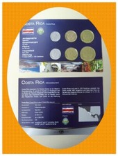 DAS GELD DER WELT Costa Rica (Colon) KMS + Münzdokument 6 Münzen selten TOP