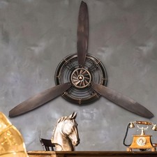 Hochwertige Metall Wanddeko im 3D Design - Retro Propeller Dekoration