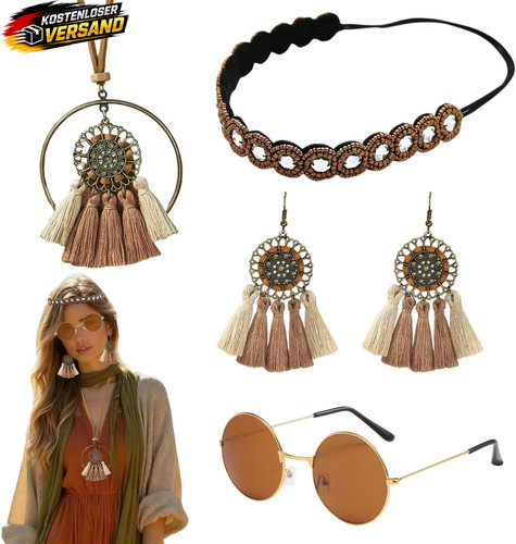 Hippie damen accessoires set - damen,
