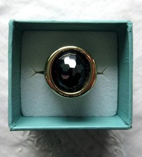 GOLDENER RING - SCHWARZER STEIN - PIERRE LANG - WIE NEU - GR.VI - 17 mm