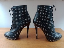 Karl Lagerfeld High Heels Gr 40 Nieten Stiefeletten 13 cm WIE NEU original KARL