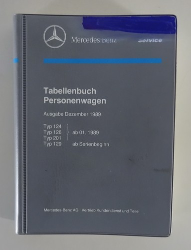 Tabellenbuch mercedes benz - mercedes,