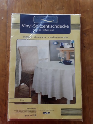 Vinyl spitzentischdecke rund - vinyl,