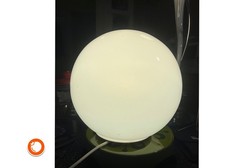 Ikea Fado Lampe Tischleuchte handmade komplett Glas weiß