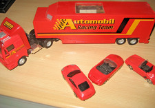 Modell  MAN Stuttgart Motors Automobil Racing Team mit 3 kleinen Autos