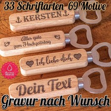 Flaschenöffner Graviert Holz