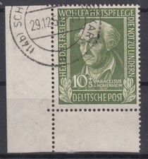 10+5 Pf Wohlfahrt 1949 Mi  148 Rundstempel Ecke 3 Luxus!