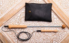 Berk REISETENSOR m. Taster in Etui/Tasche TENSOR Kunstleder schwarz RADIÄSTHESIE