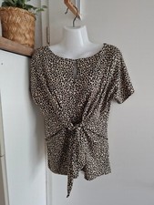 Beloved Bluse 40 42 L Leo Leoparden Muster Sommer Shirt Top Binden Wickeln