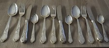 Besteck 100er Silber Rokoko Ornamentreliefs aus den 1970er Jahren 12 tlg.  WENZ