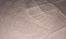Alte Damast Tischdecke XL