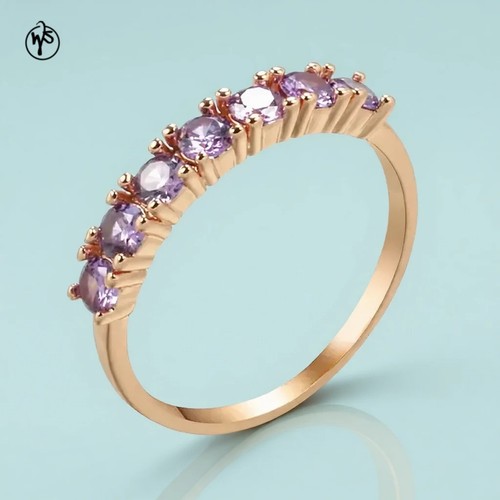 Ring mit lila - zirkonia, 585er